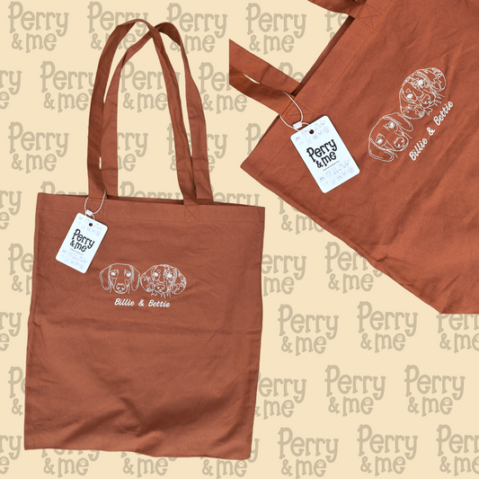 Embroidered Organic Pawtrait Tote Bag